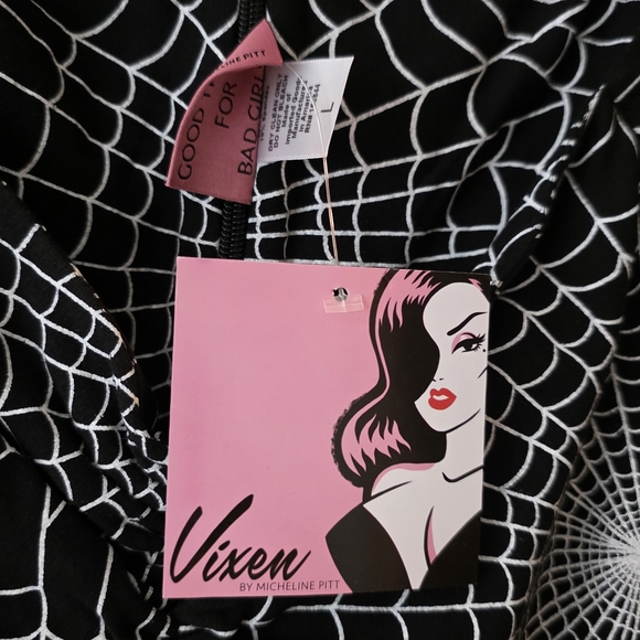 Final Price Drop - NWT Large Wicked Swing Dress in Vintage Spiderweb Print - Picture 3 of 5